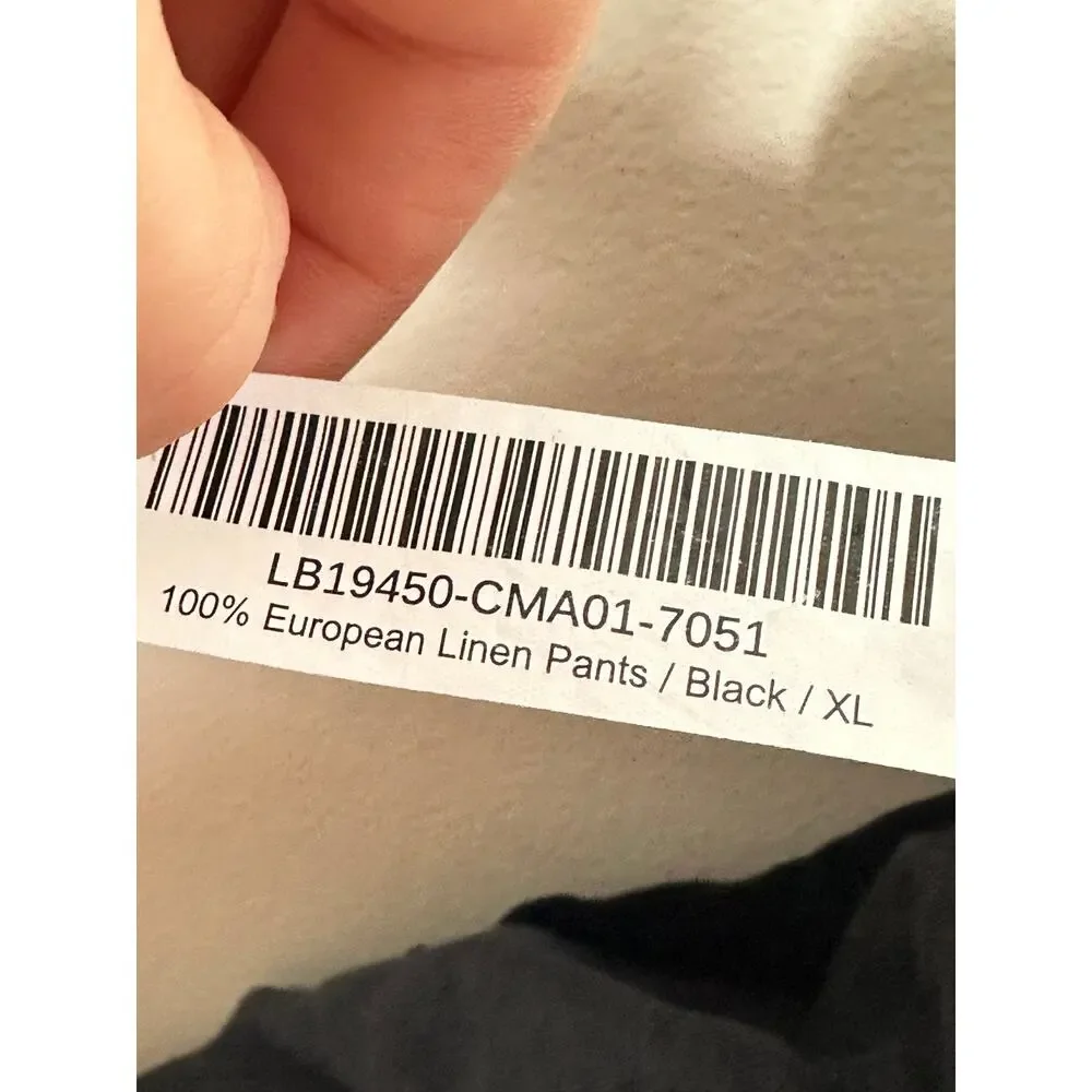 QUINCE 100% European Linen Pants Black Sz XL {3X25}